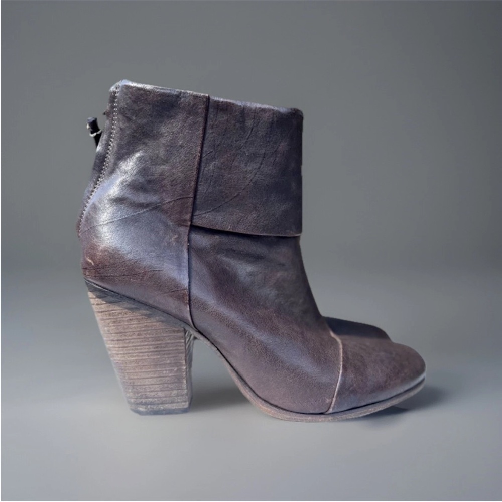 Rag and Bone Chocolate Brown Heeled Ankle Leather Casual Boots 39 8.5